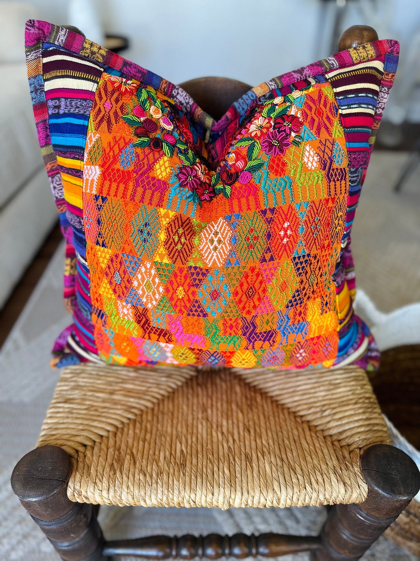 Guatemalan Huipil pillow covers from Coban