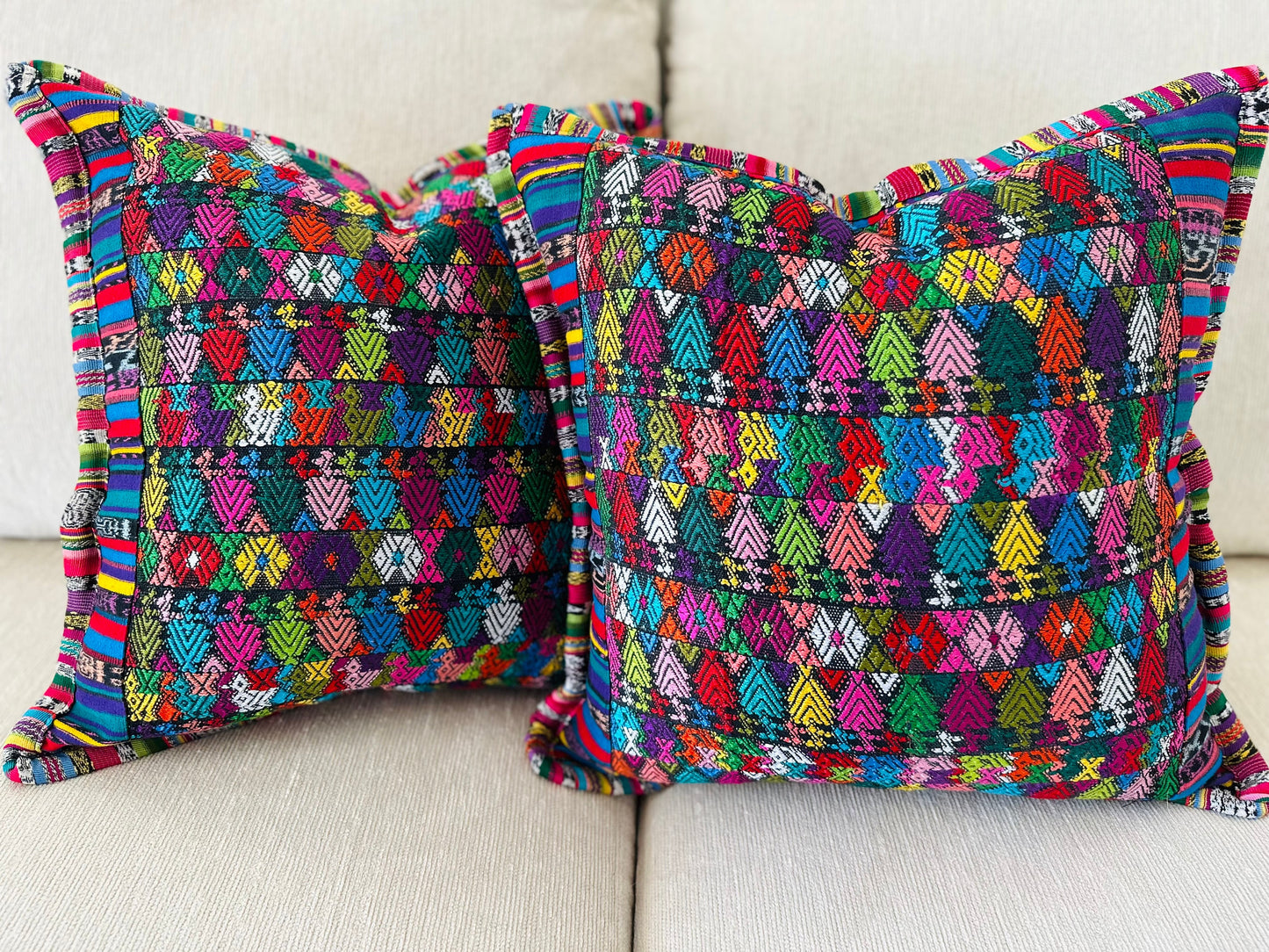 Guatemalan Huipil pillow covers from Coban