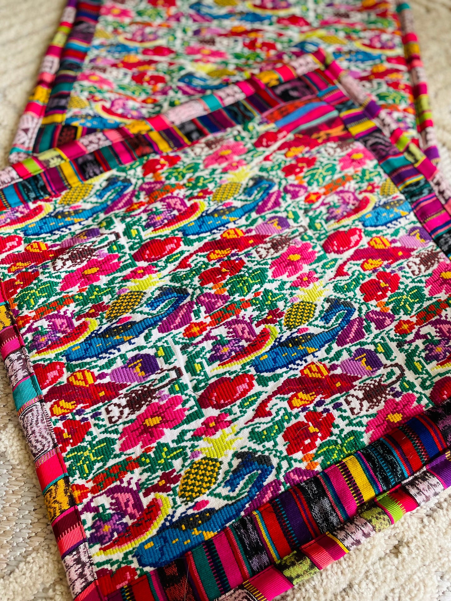 Guatemalan Huipil pillow covers from San Juan Comalapa