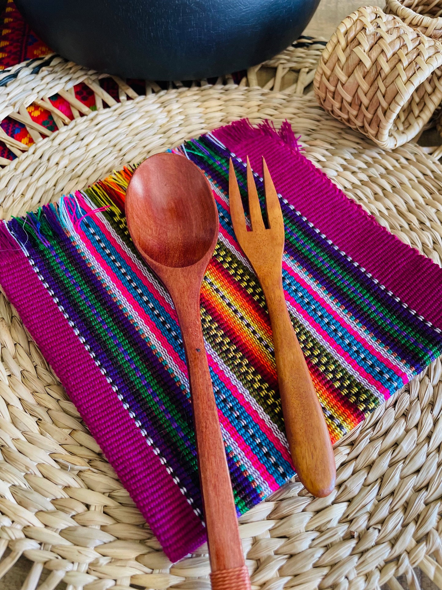 Colorful handwoven napkins
