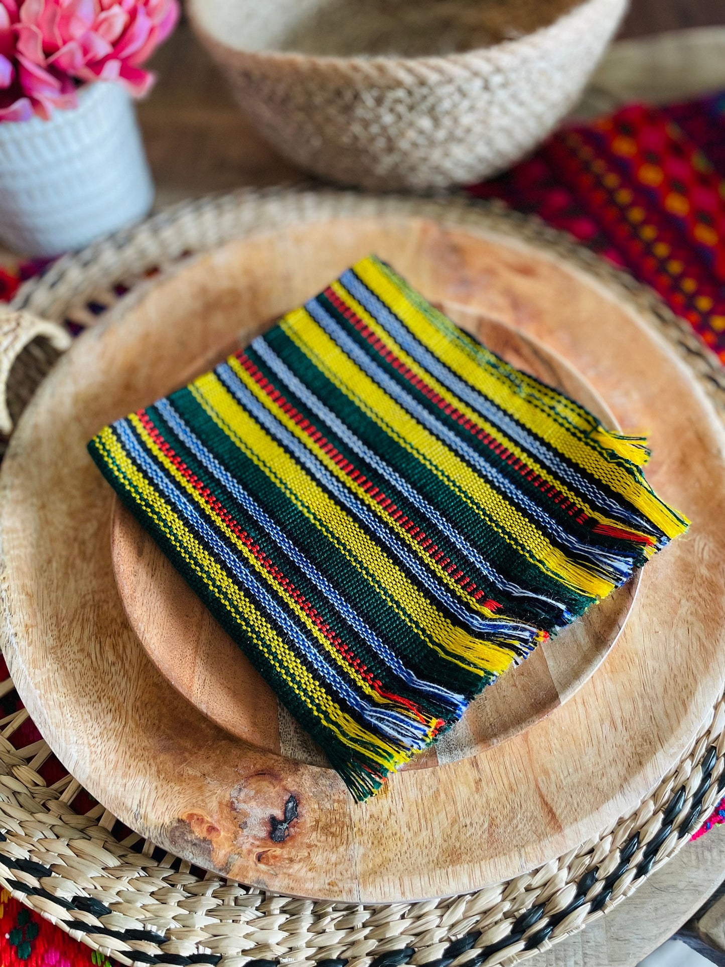 Colorful handwoven napkins