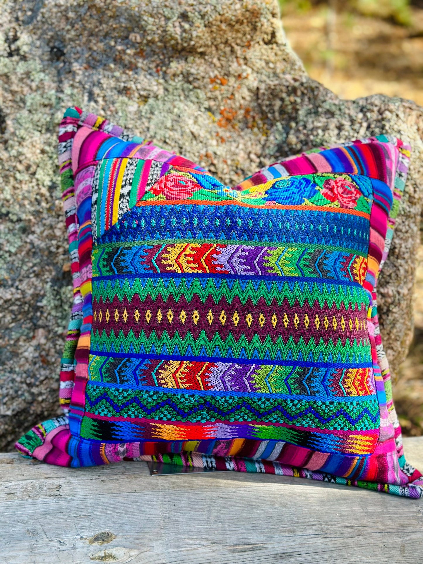 Guatemalan Huipil Decorative Throw pillow covers from San Antonio Aguas Calientes
