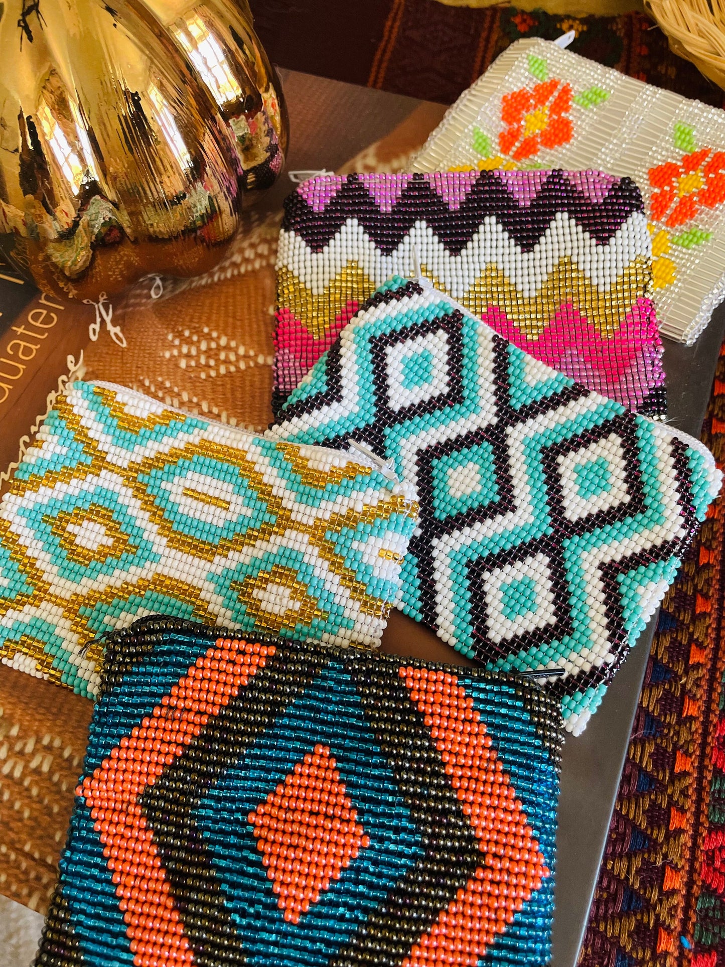 Guatemalan Colorful Beads Coin Purse