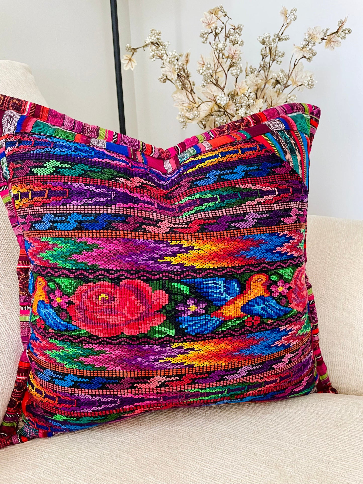 Guatemalan Huipil pillow covers from Chimaltenango