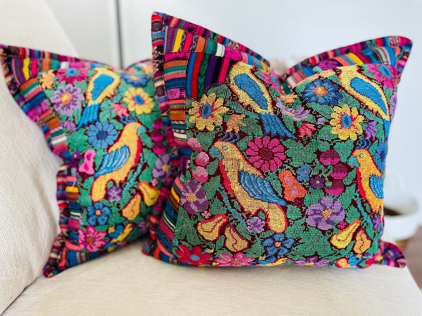 Guatemalan Huipil Pillow Covers from Tecpan Guatemala