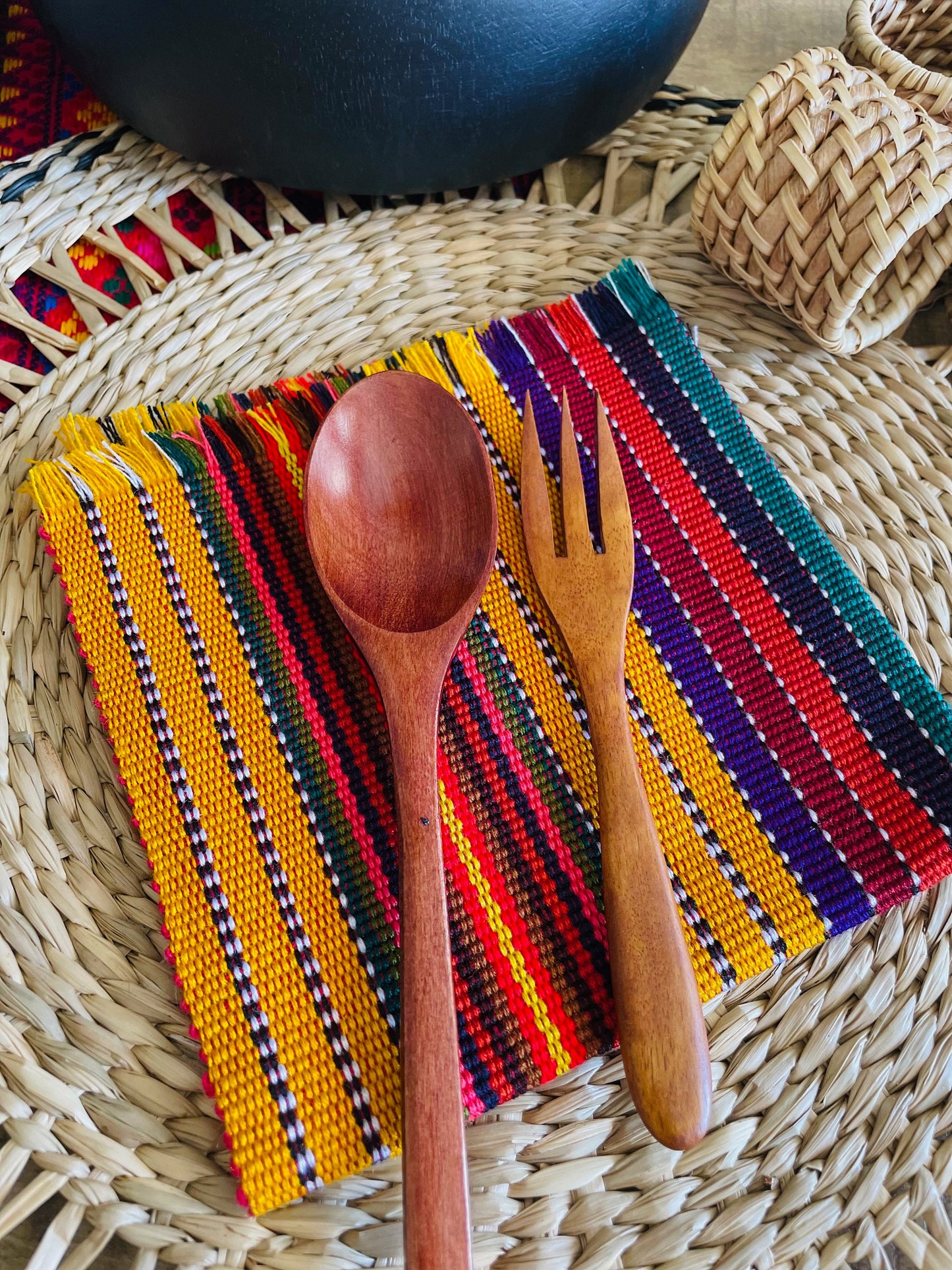 Colorful handwoven napkins