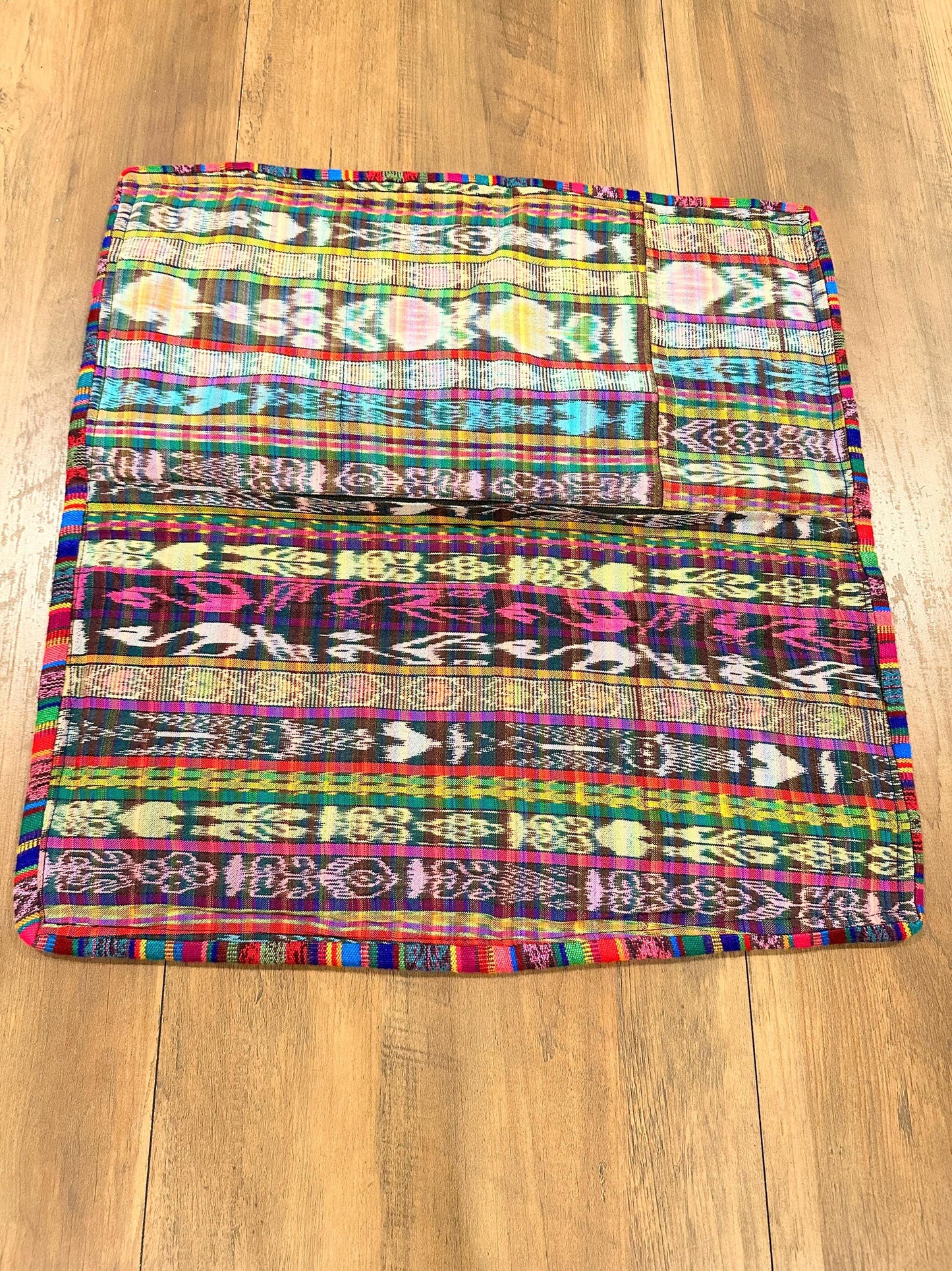 Huipil pillow cover from San Juan Parramos