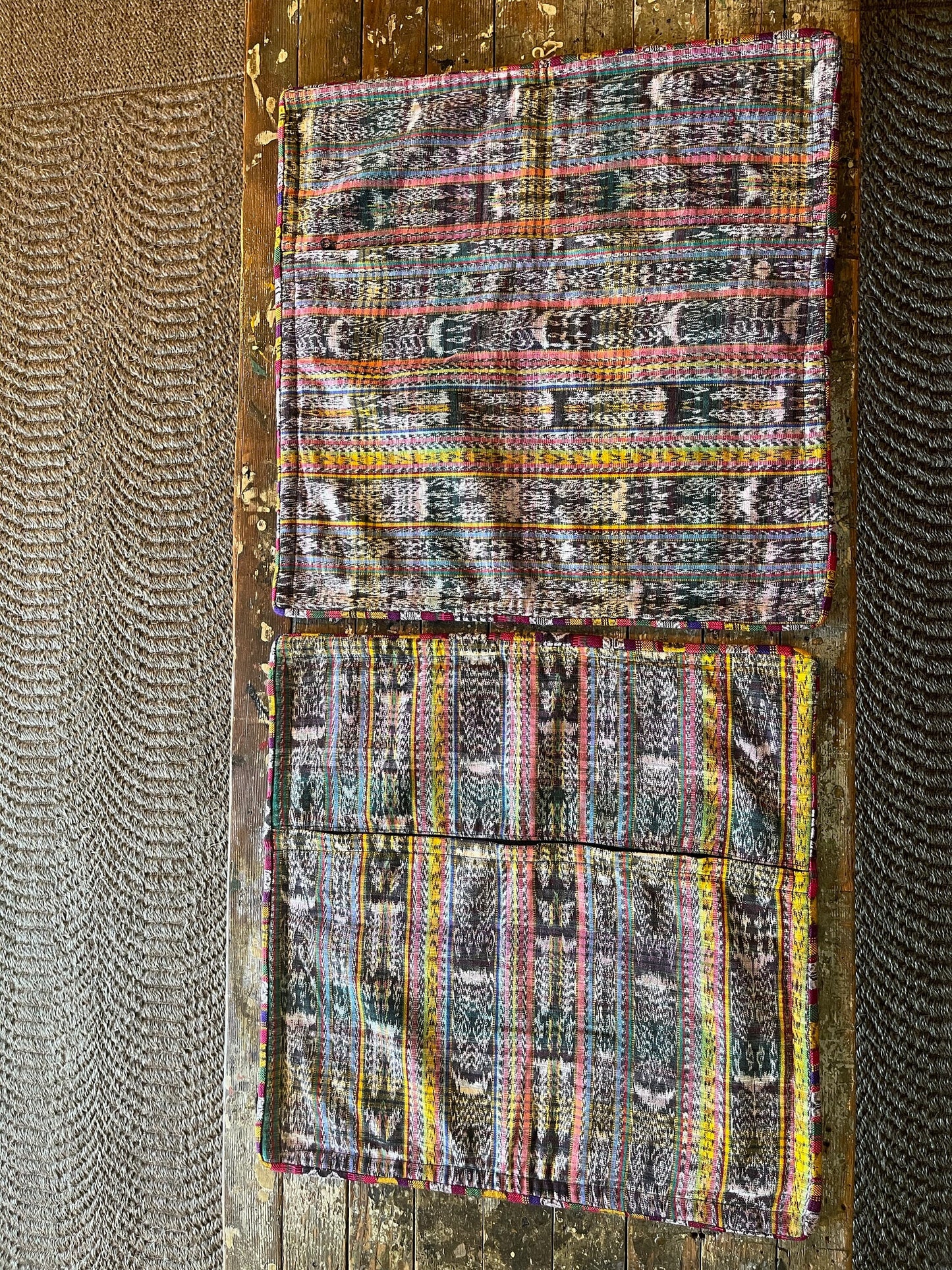 Guatemalan Huipil pillow covers from San Juan Comalapa
