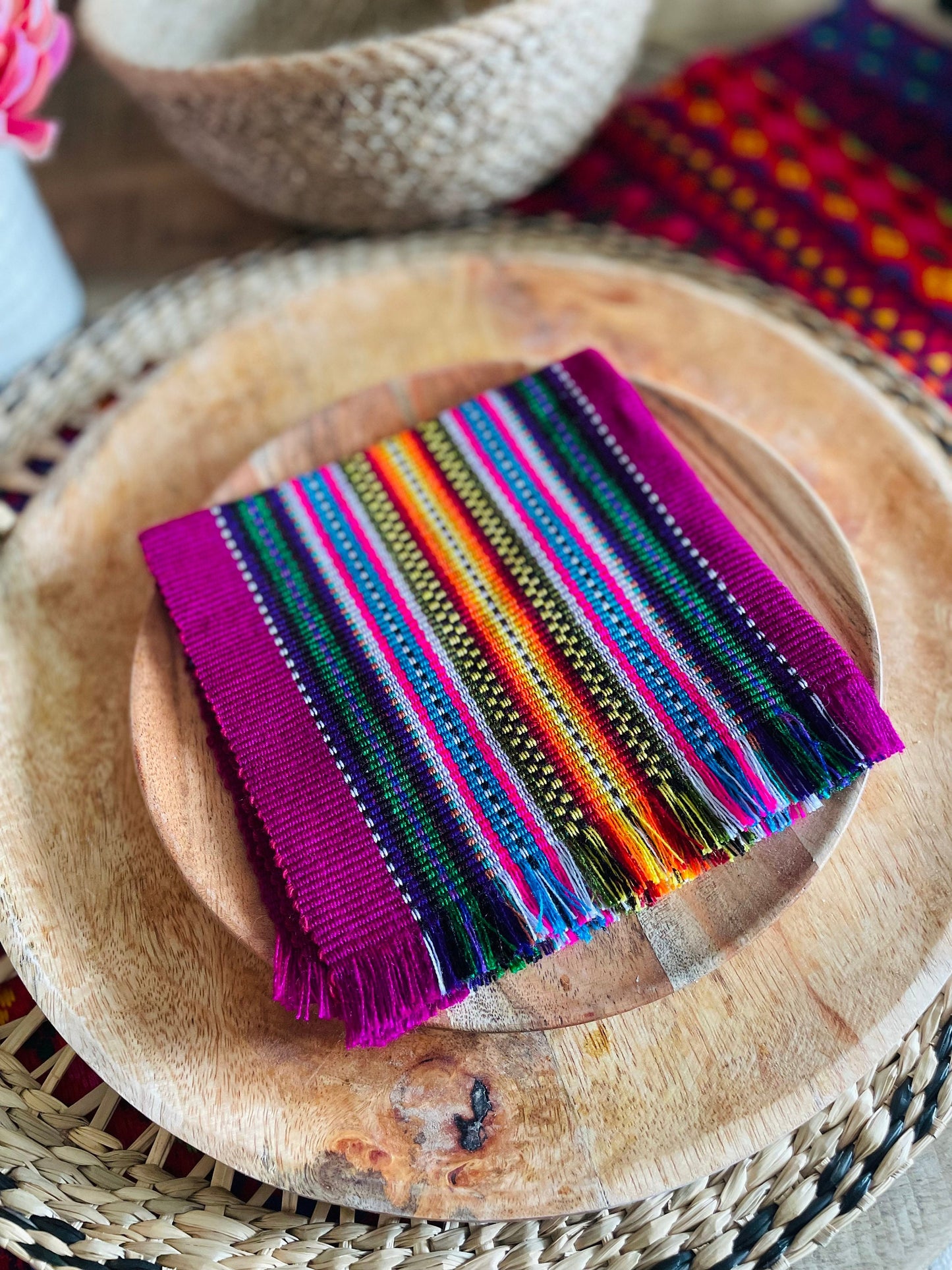 Colorful handwoven napkins