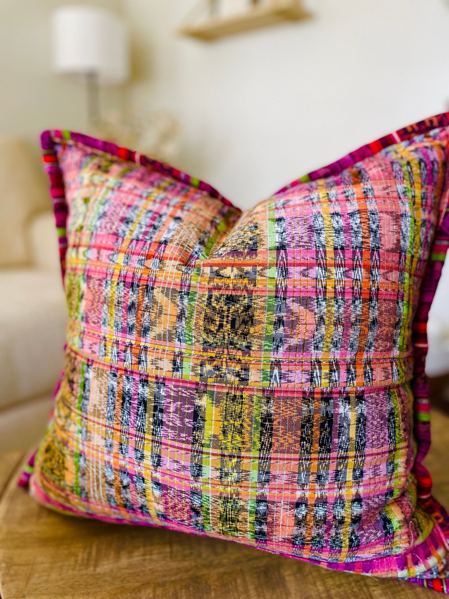 Guatemalan Huipil pillow covers from Chimaltenango