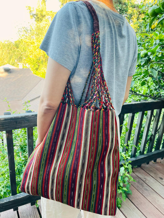 String Shoulder Tote Bag - Mocca