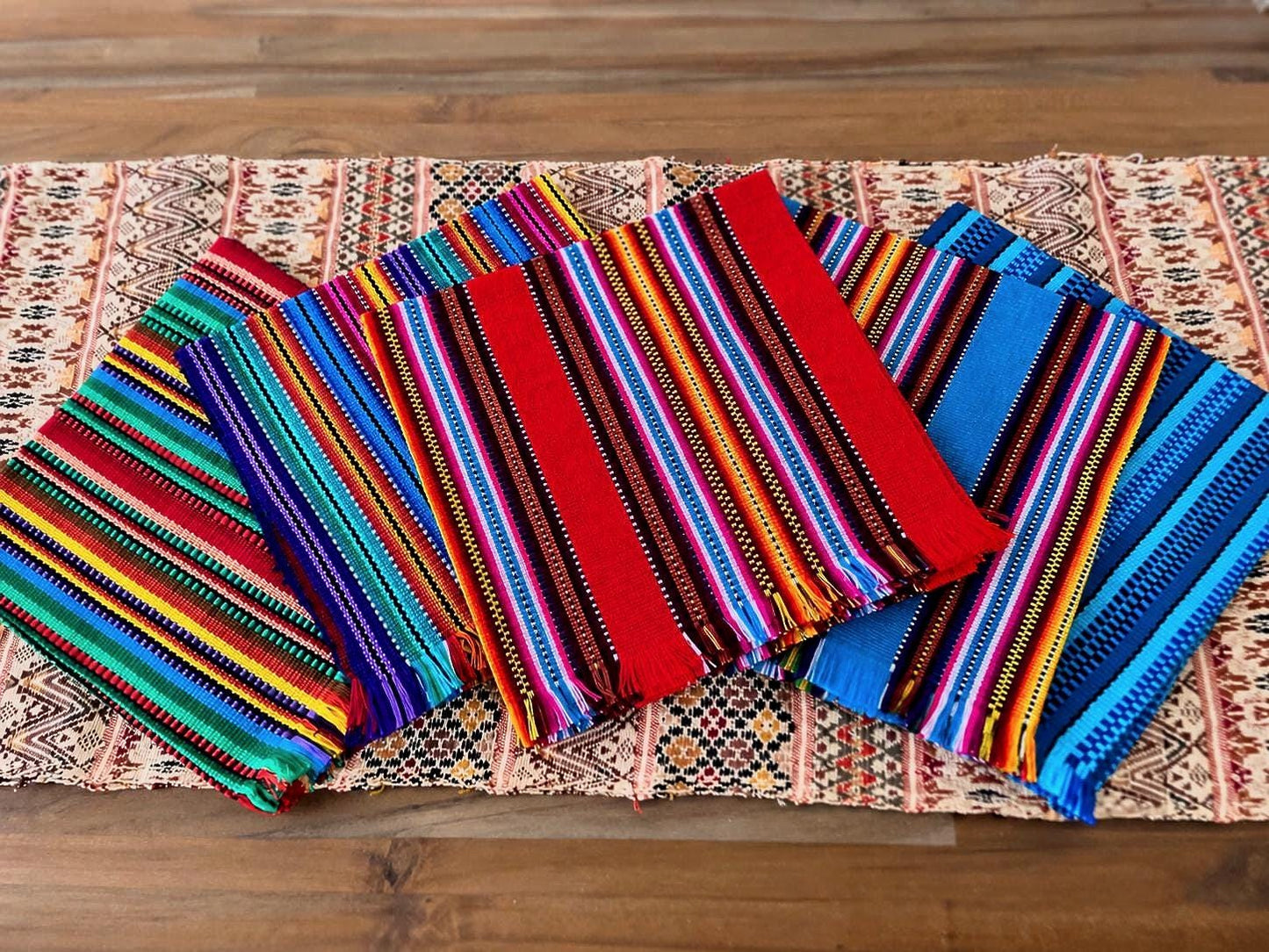 Handwoven Guatemalan Cotton Cloth (Ruby Red)