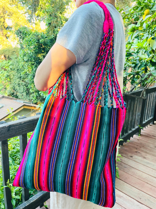 String Shoulder Tote Bag - Multicolor