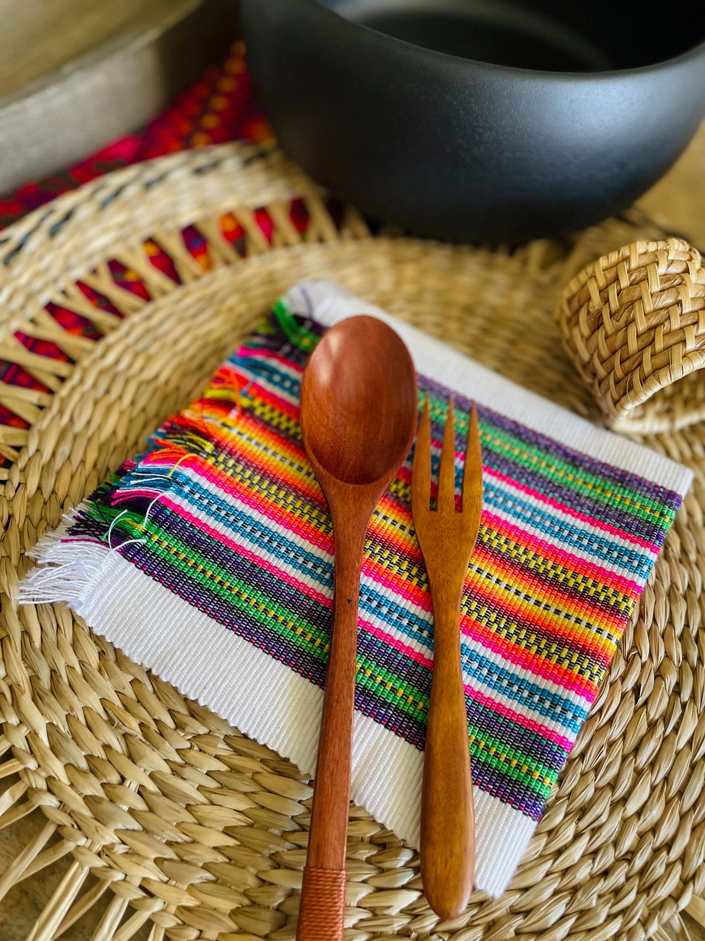 Colorful handwoven napkins