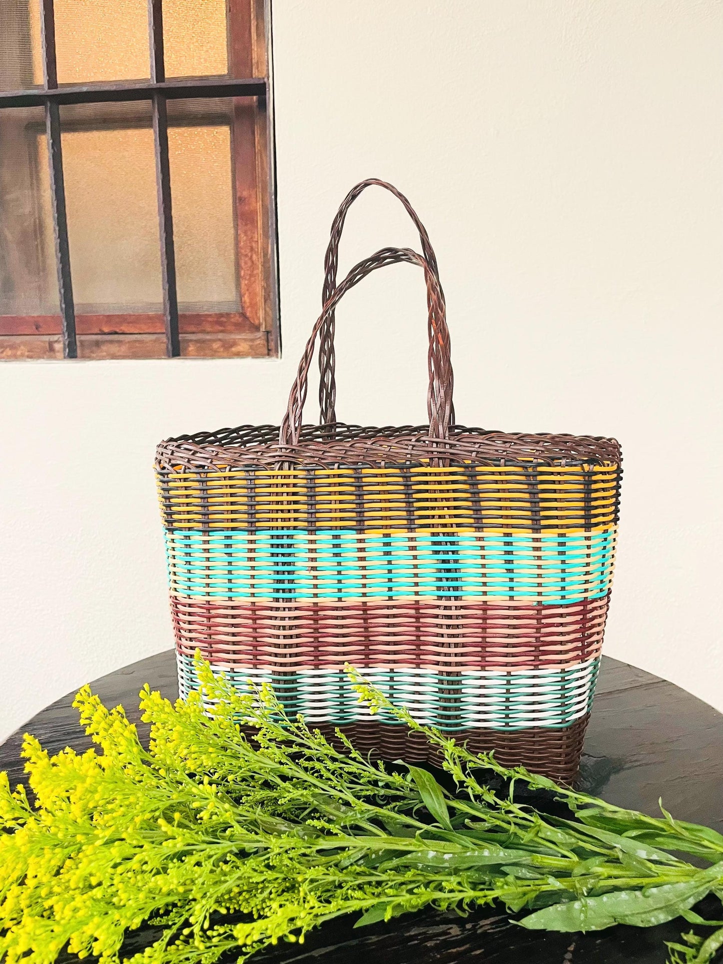 Plastic Tote Bag - Brownmulti
