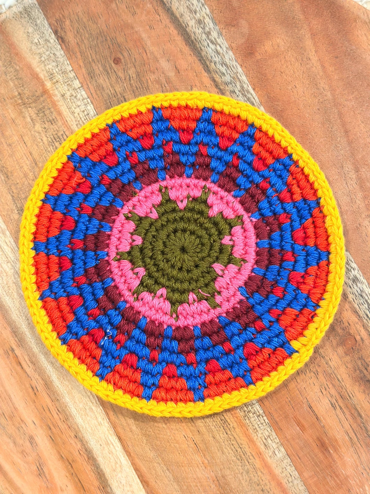 Colorful Crochet Cup Coasters