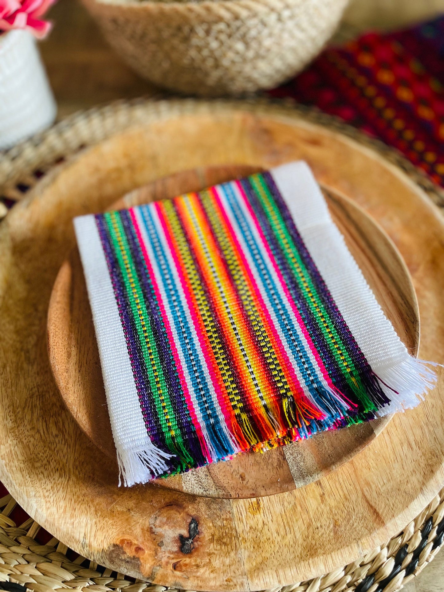 Colorful handwoven napkins