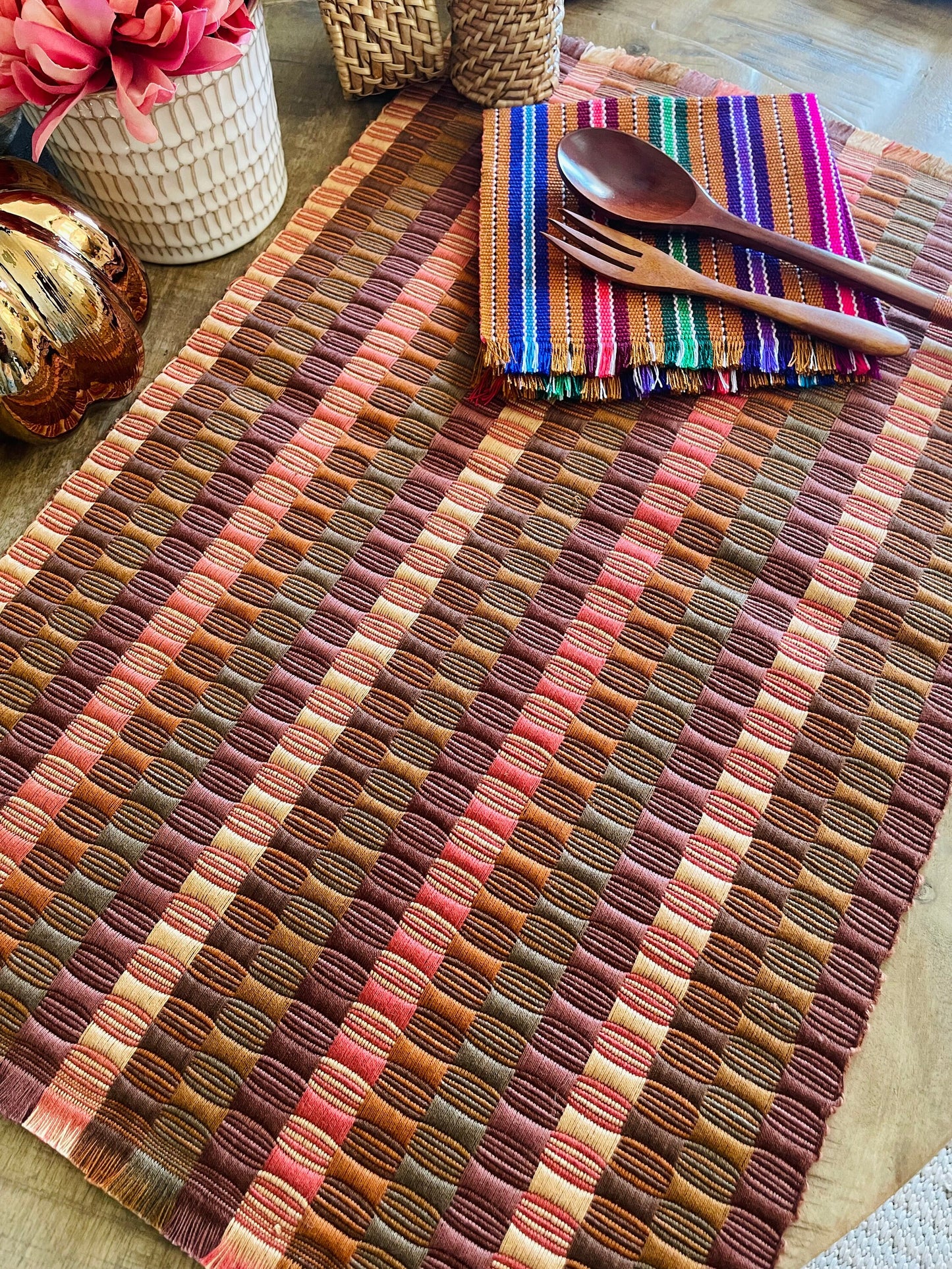 Guatemalan placemats in Toffee