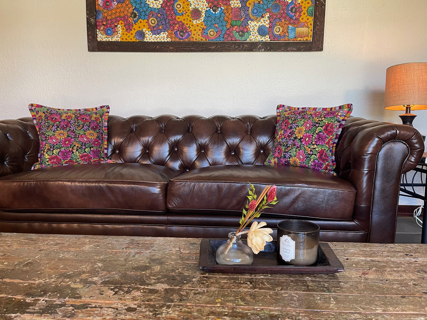 Guatemalan Huipil pillow covers from San Juan Comalapa