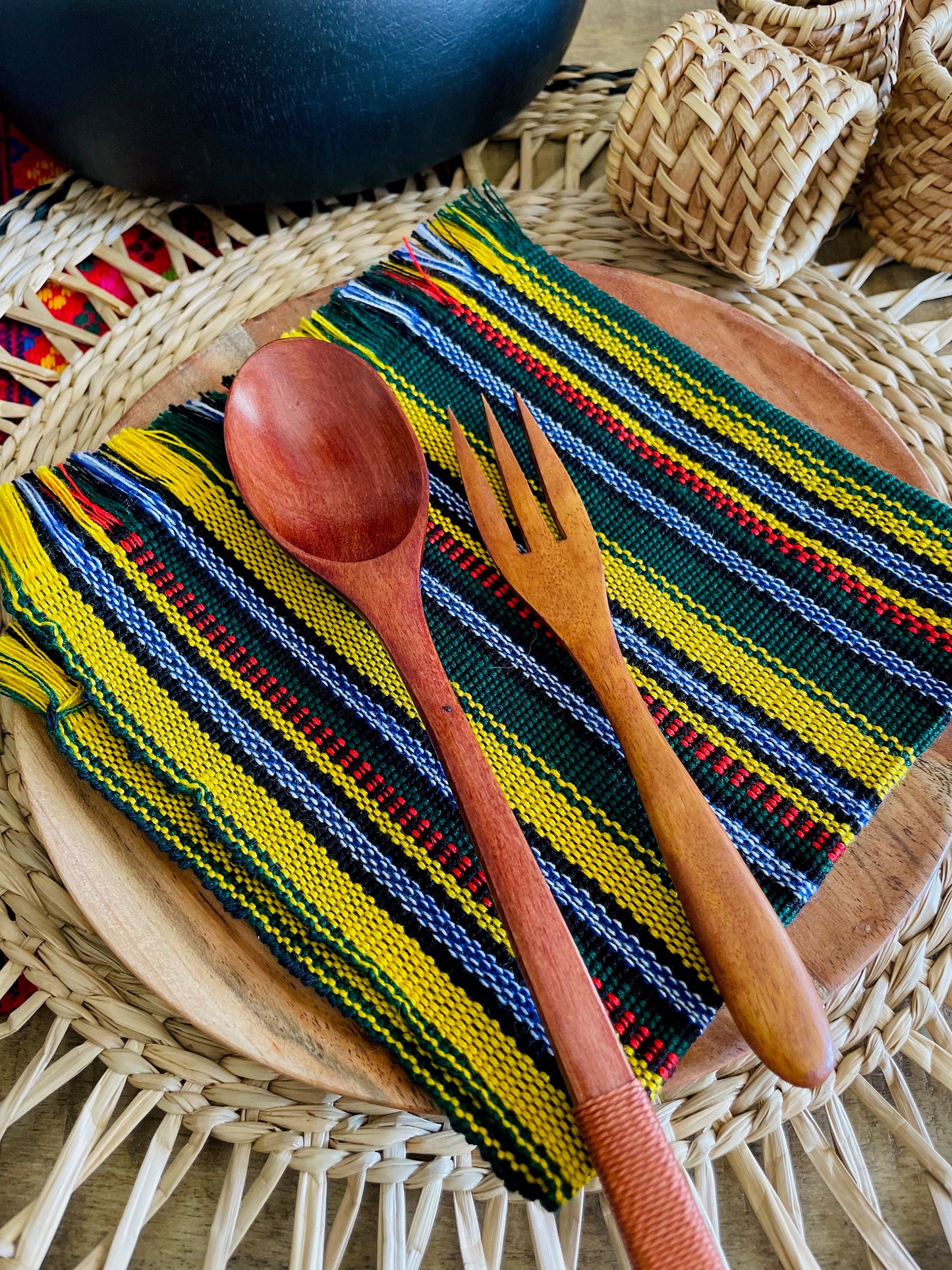 Colorful handwoven napkins