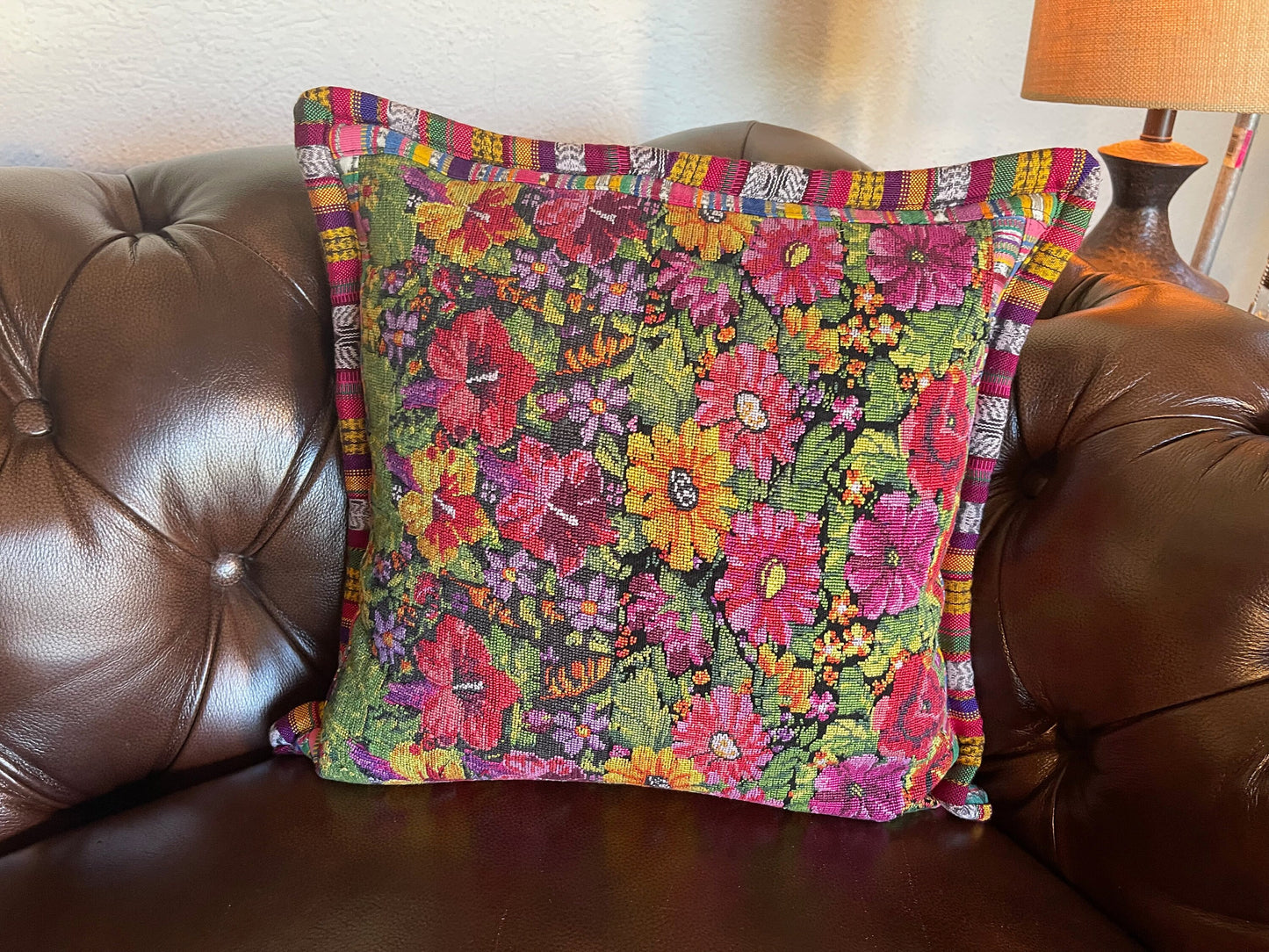 Guatemalan Huipil pillow covers from San Juan Comalapa