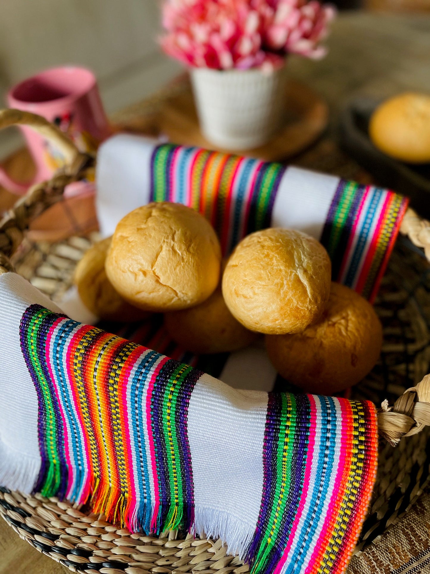 Colorful handwoven tortilla wraps