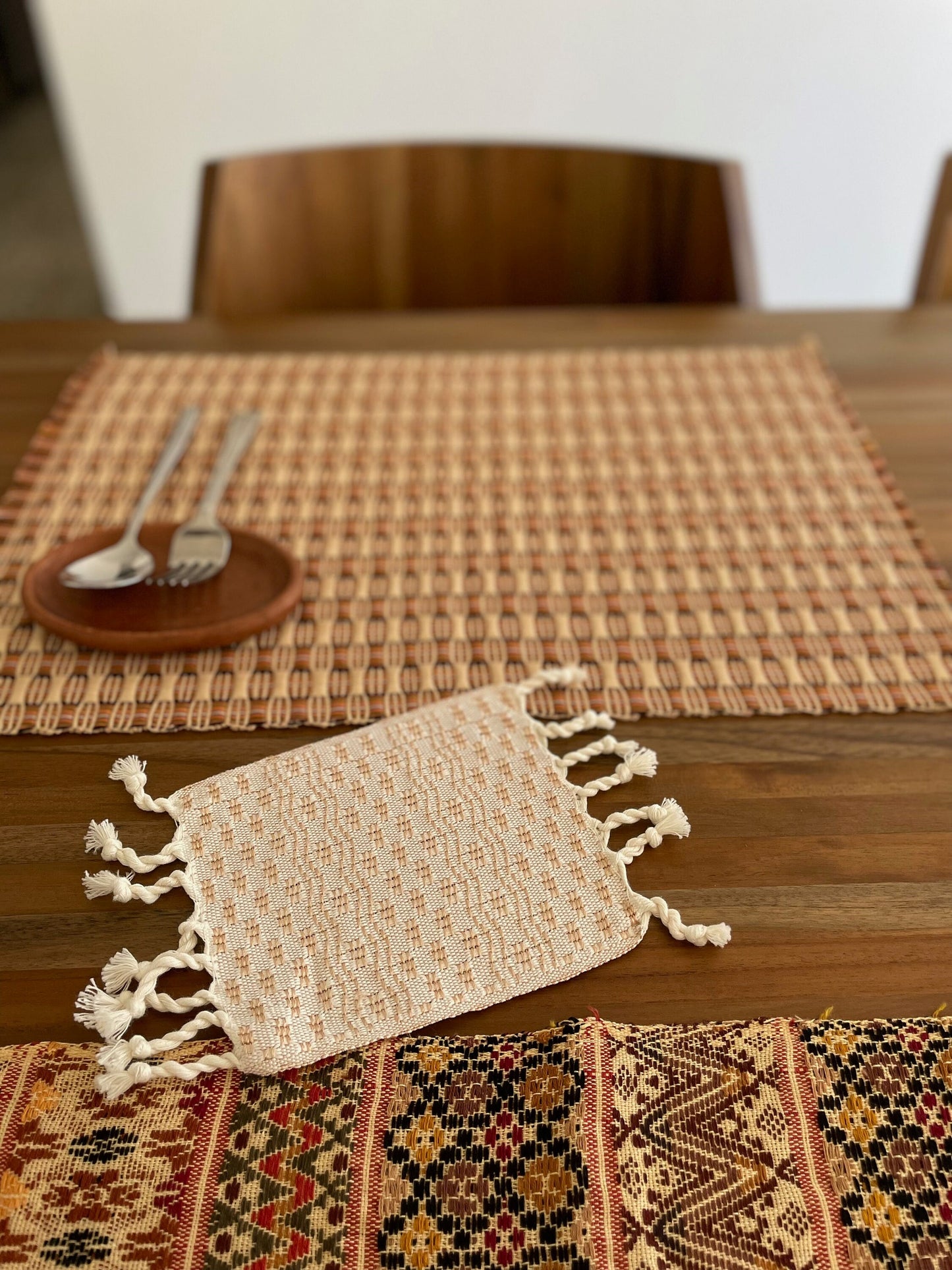 Guatemalan Table placemats in Caramel
