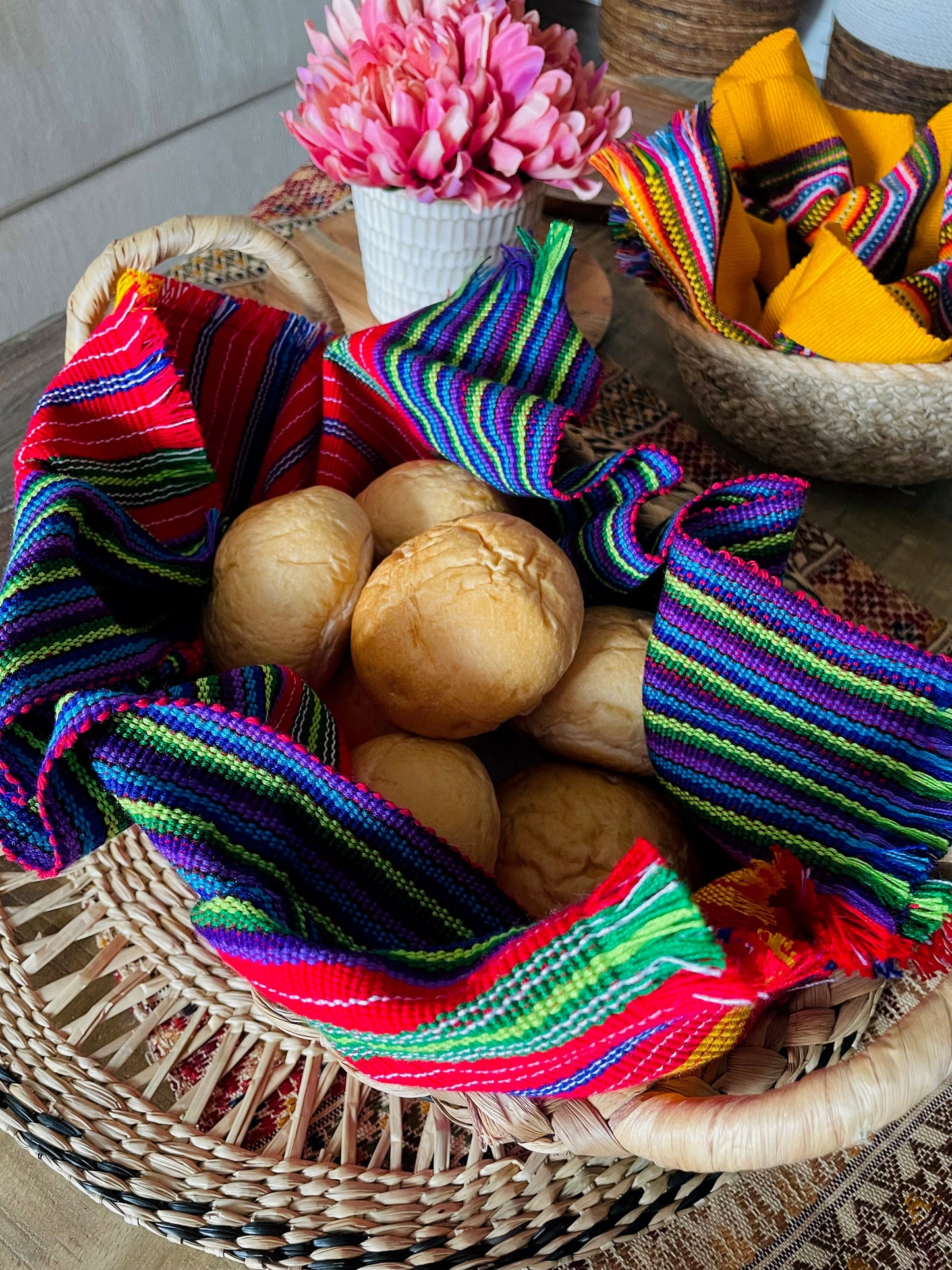 Colorful handwoven tortilla wraps