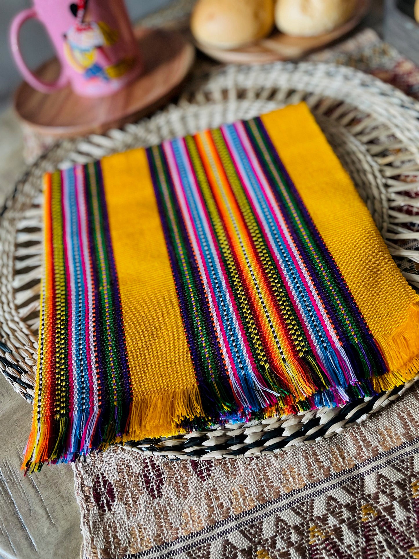 Colorful handwoven tortilla wraps