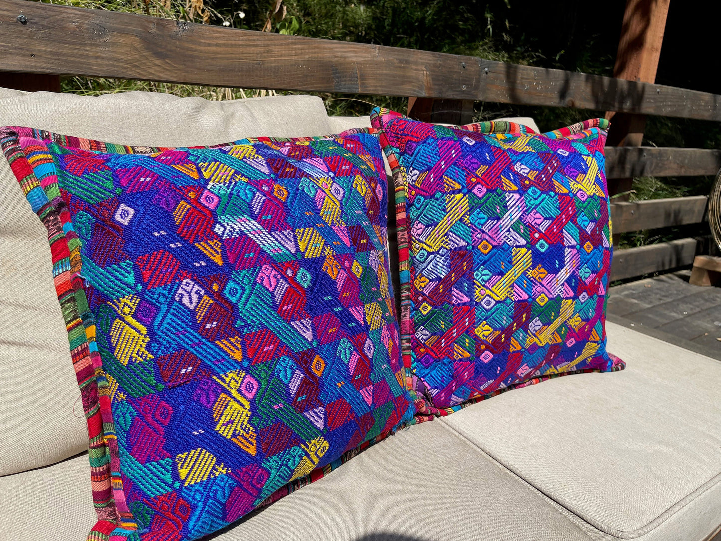 Guatemalan Huipil pillow covers from Concepcion Chiquirichapa