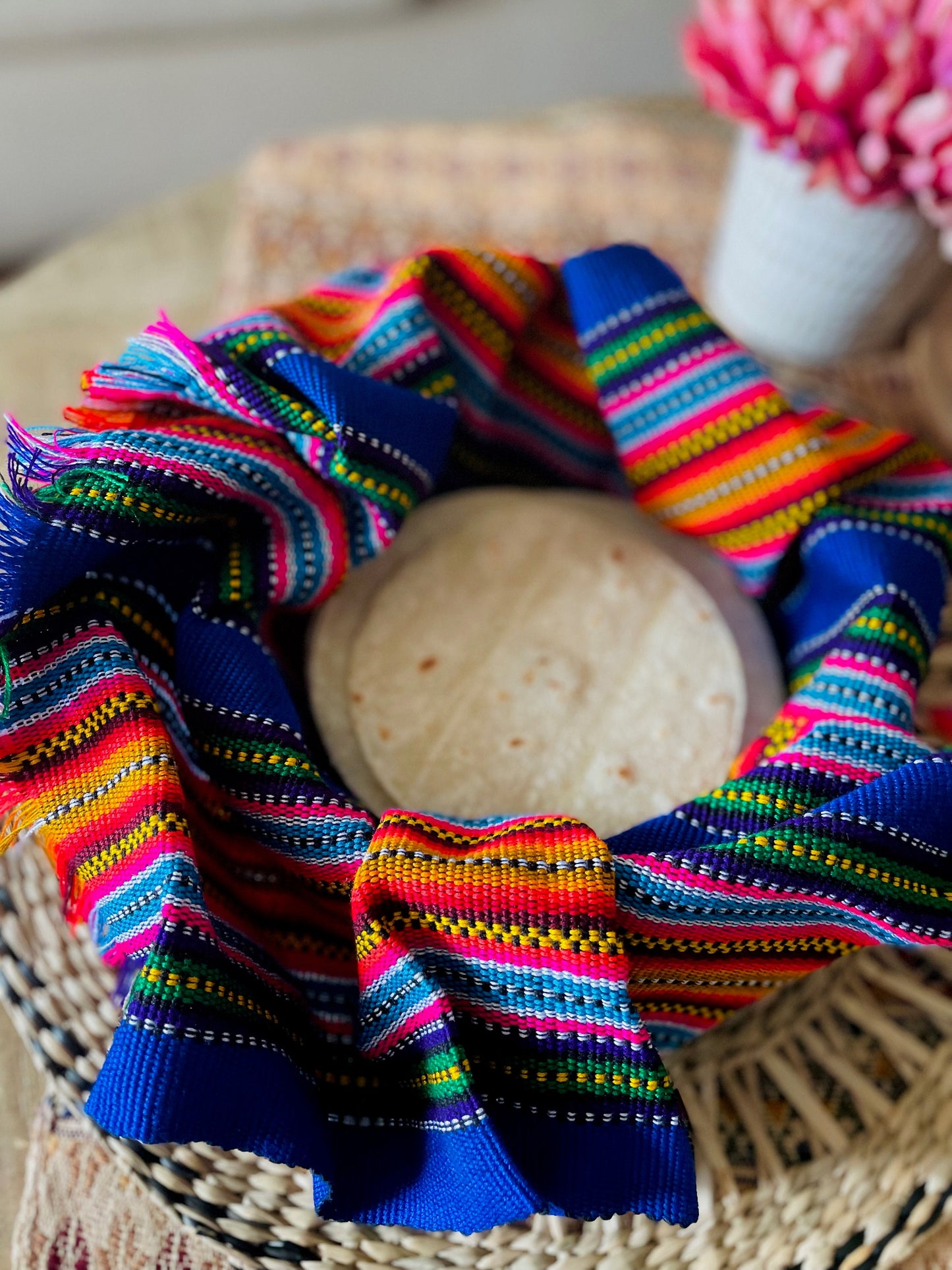Colorful handwoven tortilla wraps