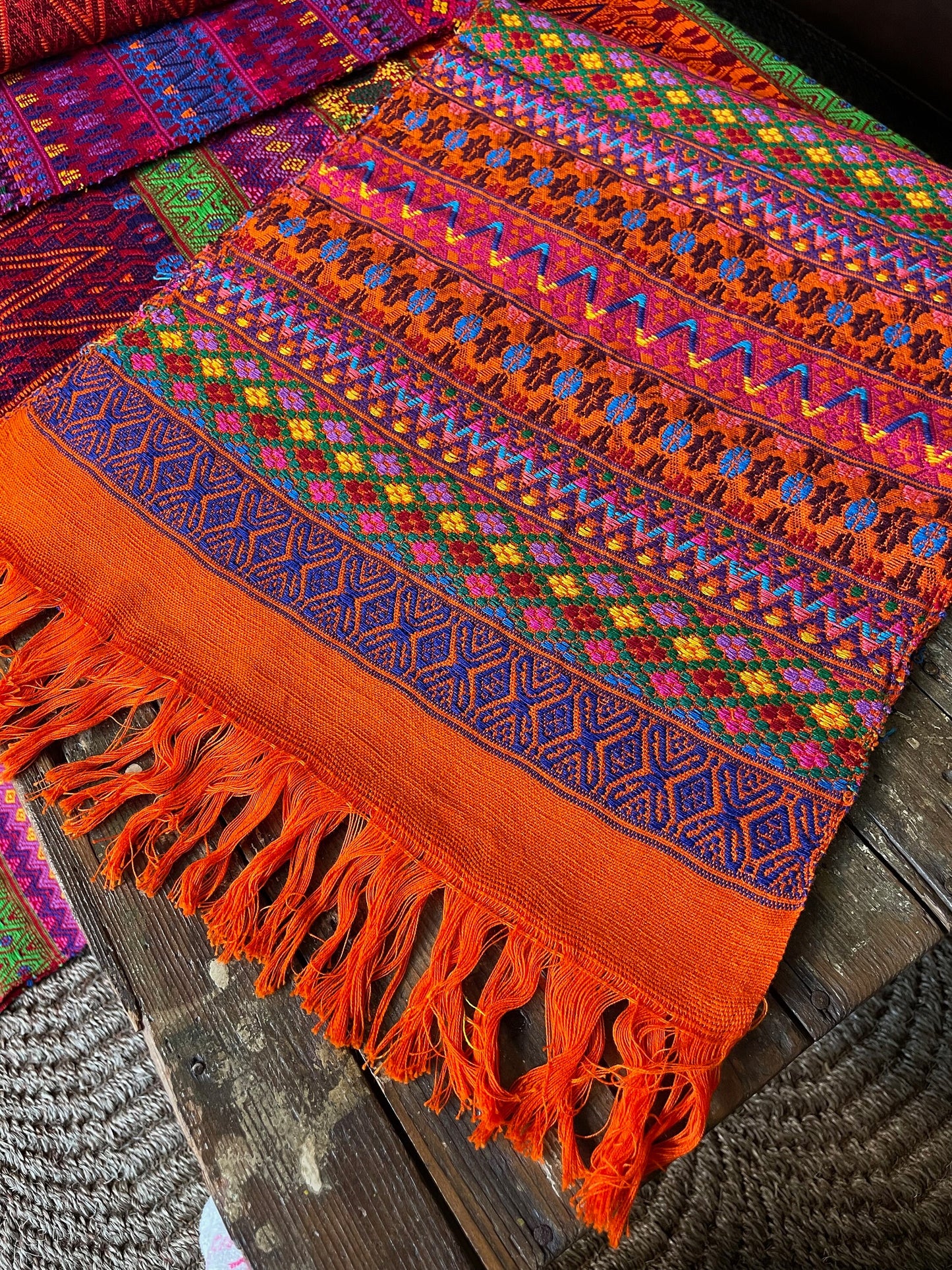 Guatemalan Handwoven Table Runners- Oranges