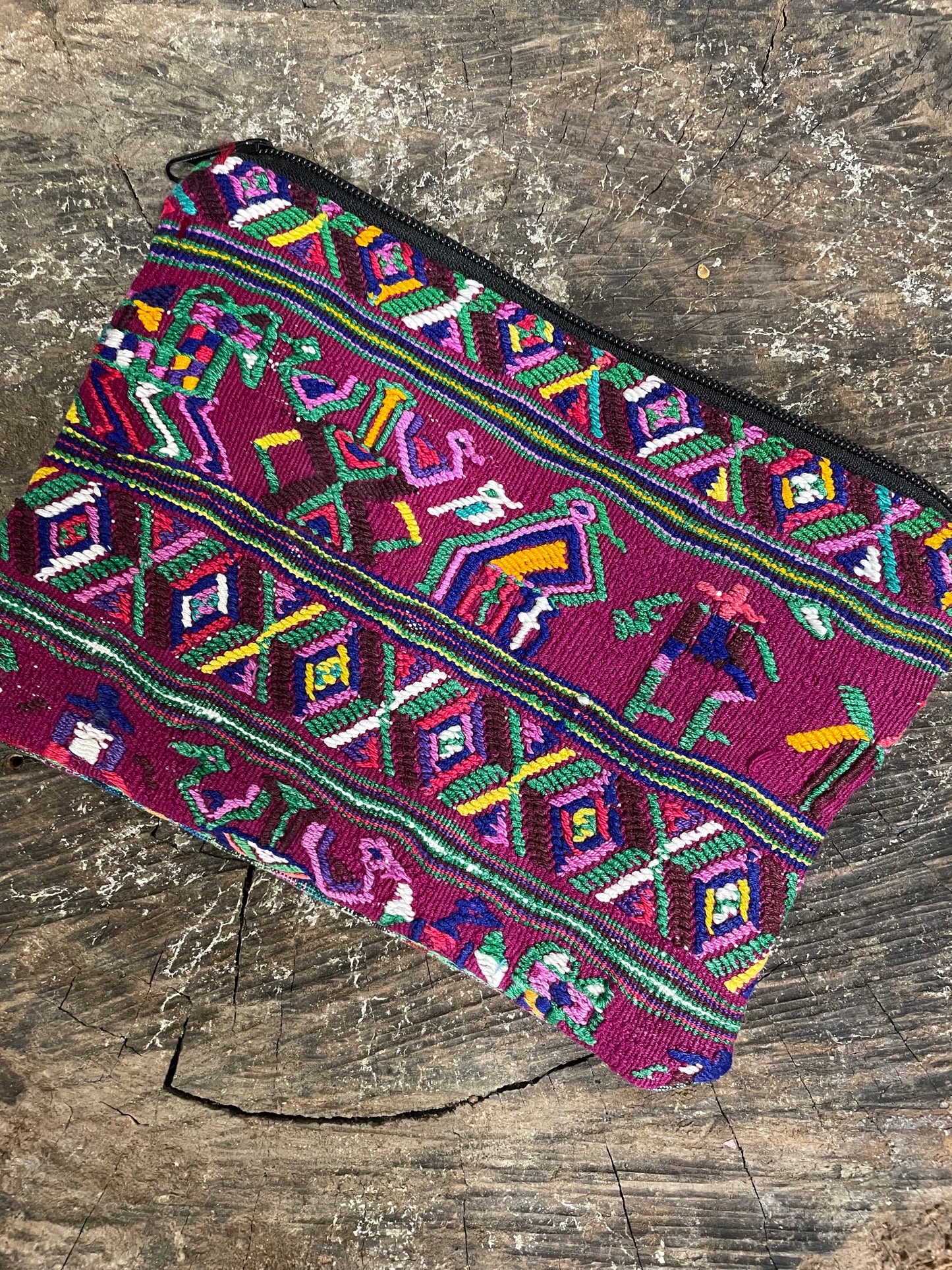 Guatemalan Huipil cosmetic pouch from Nebaj Quiche
