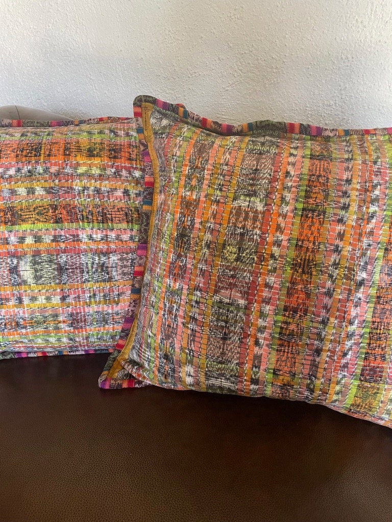 Guatemalan Huipil pillow covers from Concepcion Chiquirichapa
