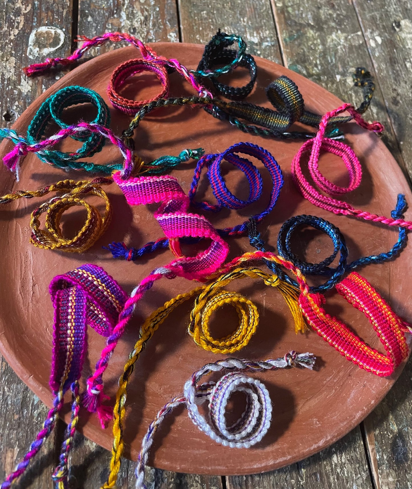 Guatemalan colorful handwoven bracelets