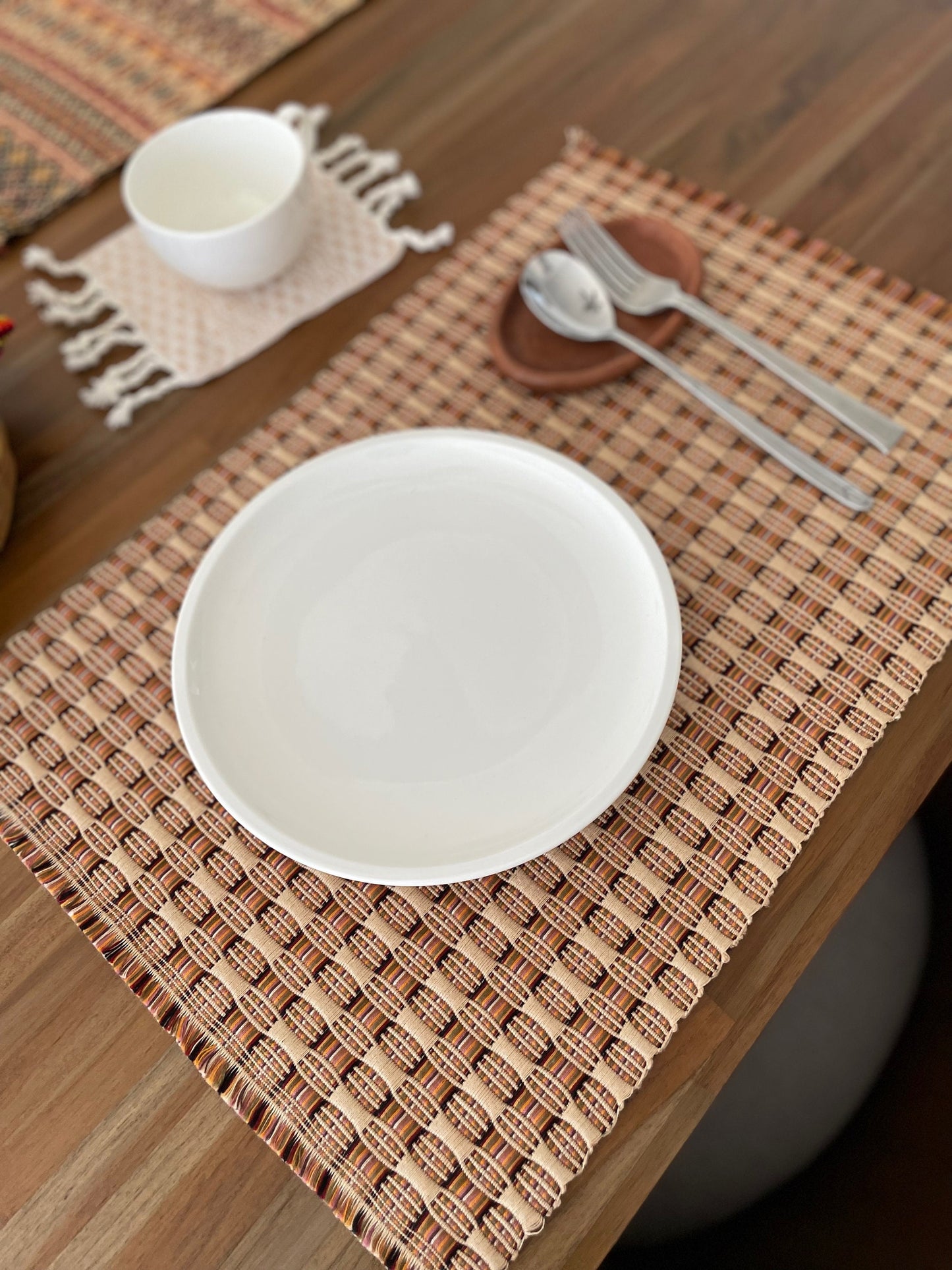 Guatemalan Table placemats in Caramel