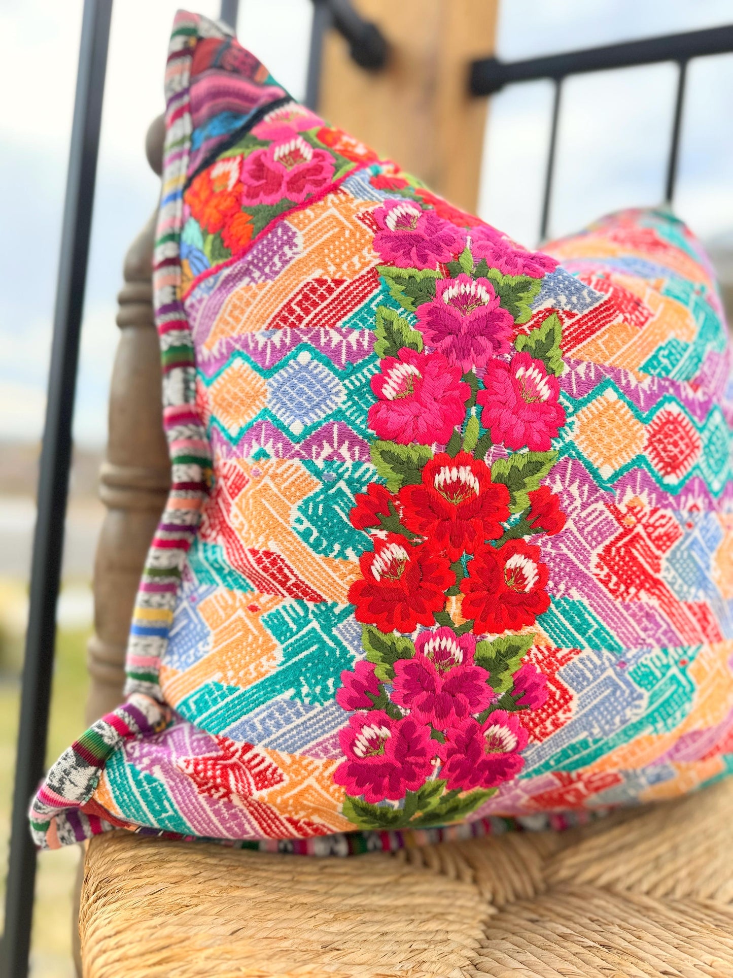 Floral Pillow Cover from Xela Quetzaltenango