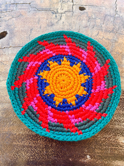 Colorful Crochet Cup Coasters