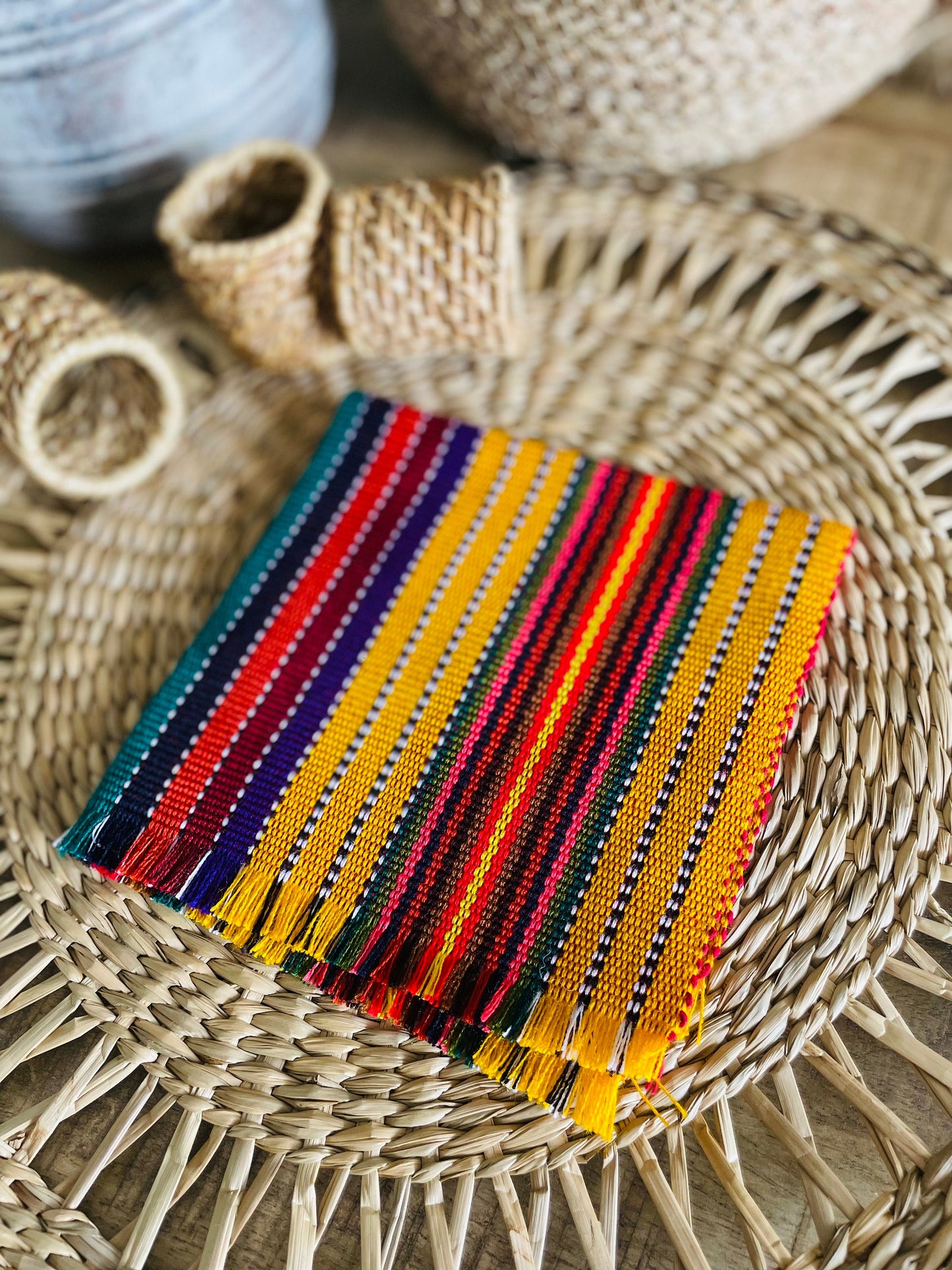 Colorful handwoven napkins
