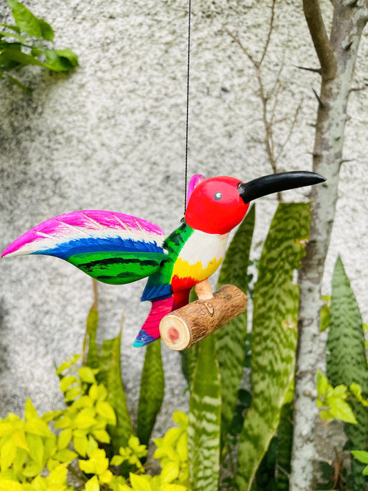 Wooden Bird Decor - Hanging Humming Bird