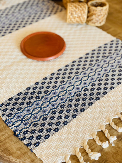 Guatemalan placemats - Creme/Blue