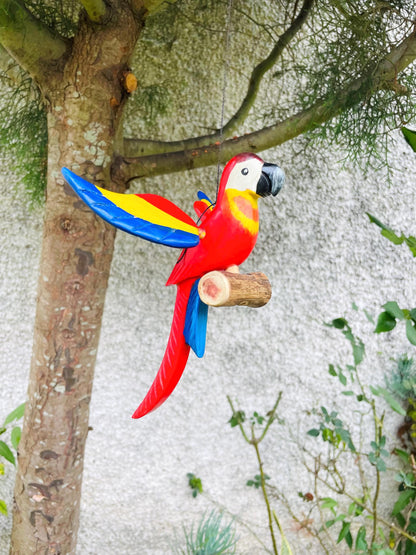 Wooden Bird Decor - Hanging Parrot