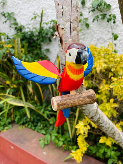 Wooden Bird Decor - Hanging Parrot