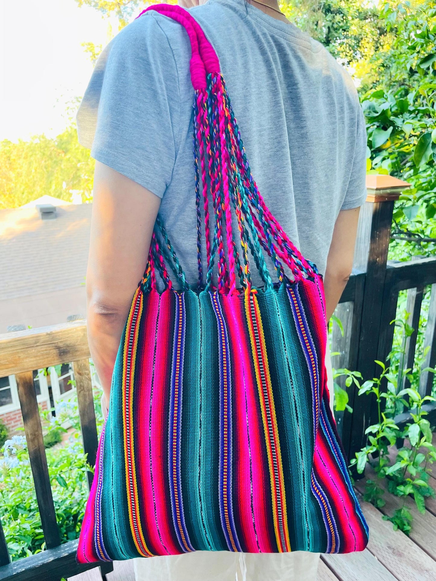 String Shoulder Tote Bag - Multicolor