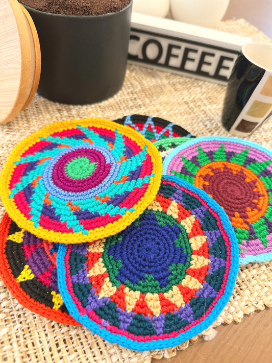 Boho Crochet Cup Coasters