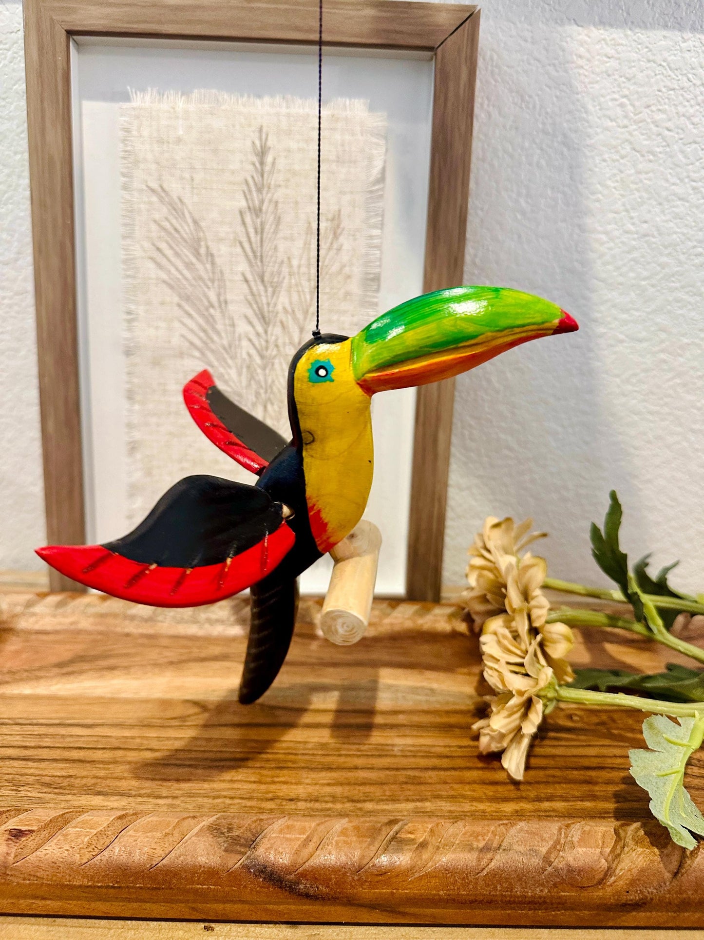 Wooden Hanging Toucan