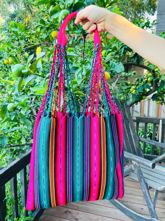 String Shoulder Tote Bag - Multicolor