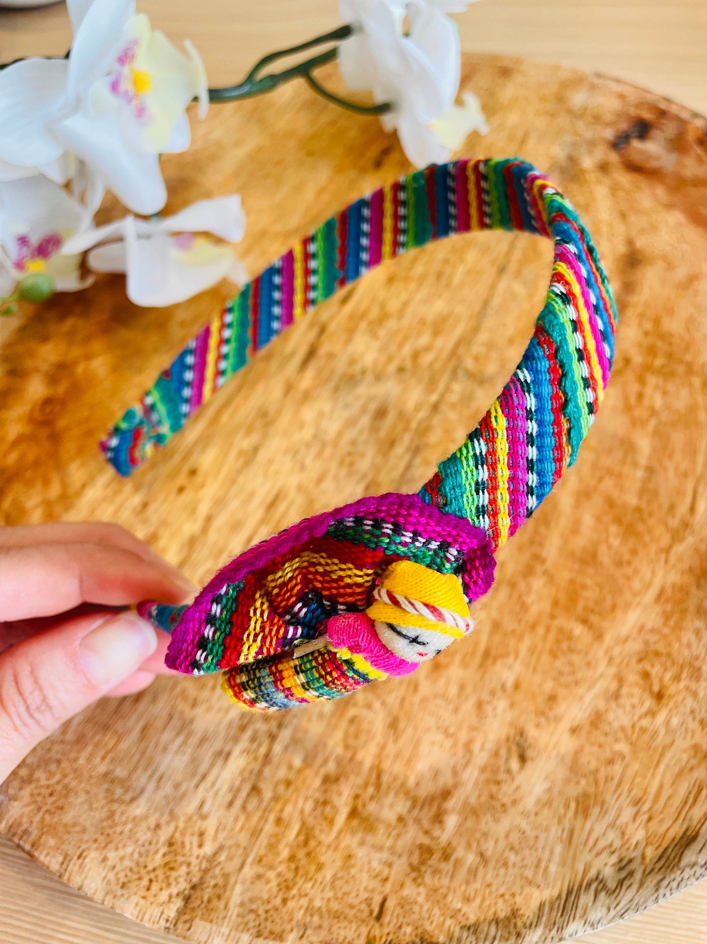 Guatemalan colorful doll headbands