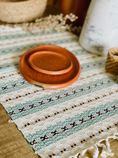 Guatemalan placemats - Creme/Lightblue