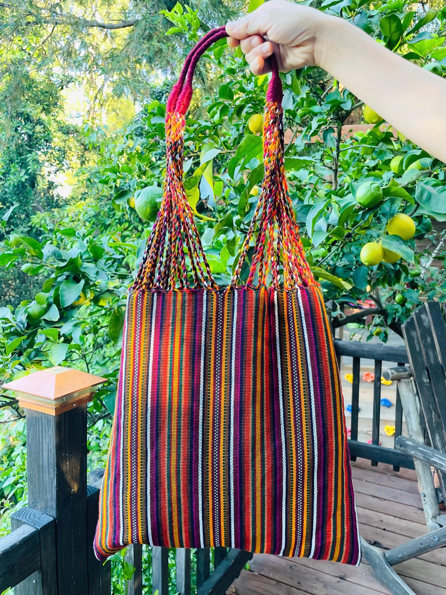 String Shoulder Tote Bag - Brown